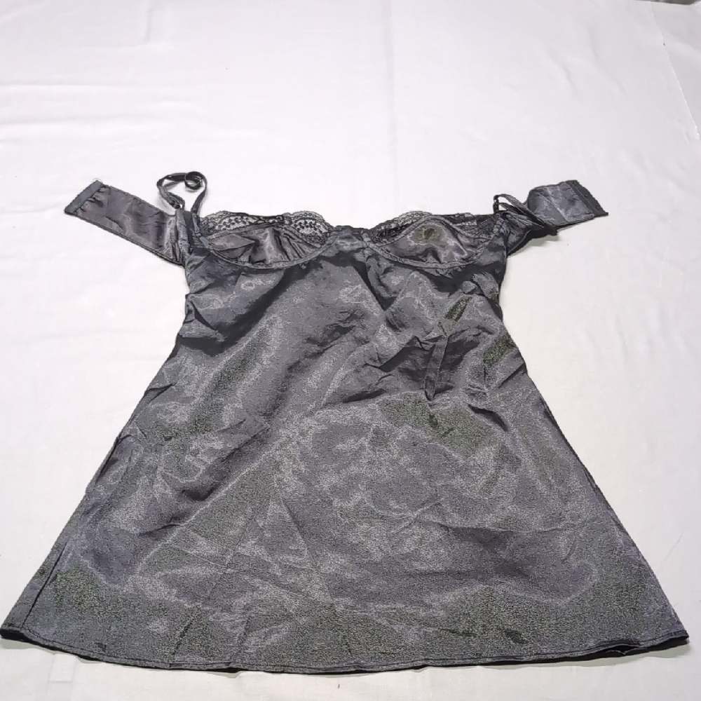 SHEIN‎ Black Lace Trim Chemise Sleeveless Intimate